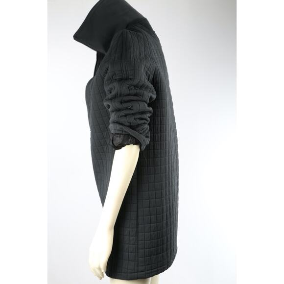 Vintage FENDI Jeans Roma Amor Black Quilted Zip Midi Jacket Size 42 - Picture 4 of 16